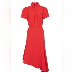 Reiss Halter Neck Red Midi Dress
